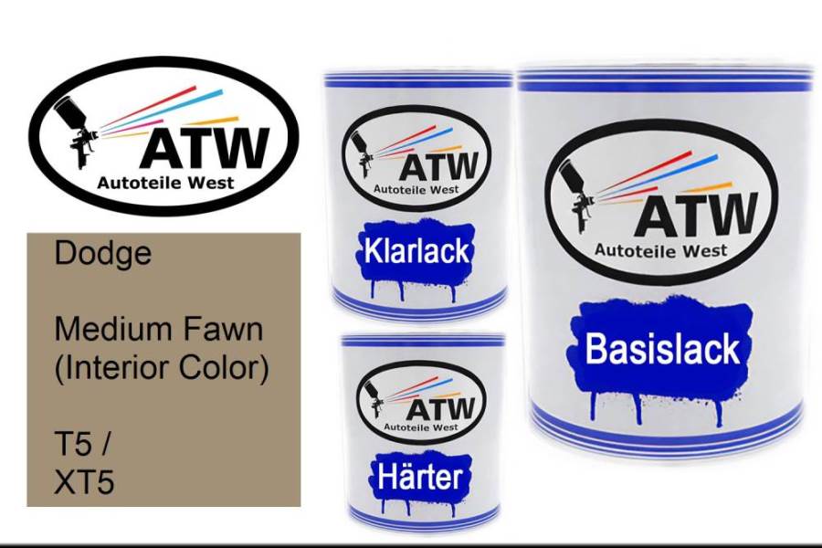 Dodge, Medium Fawn (Interior Color), T5 / XT5: 1L Lackdose + 1L Klarlack + 500ml Härter - Set, von ATW Autoteile West.